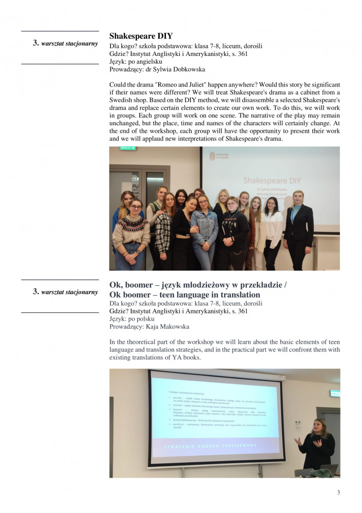 noc anglistów uczestnicy