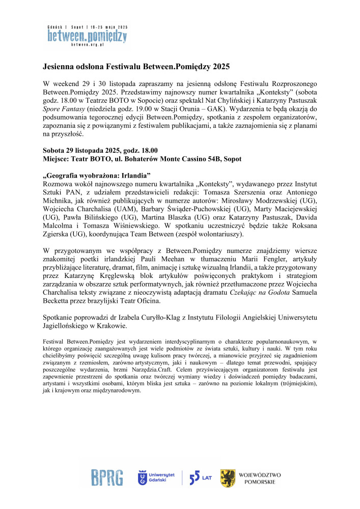 jesienna odsłona festiwalu Between.Pomiędzy 2025