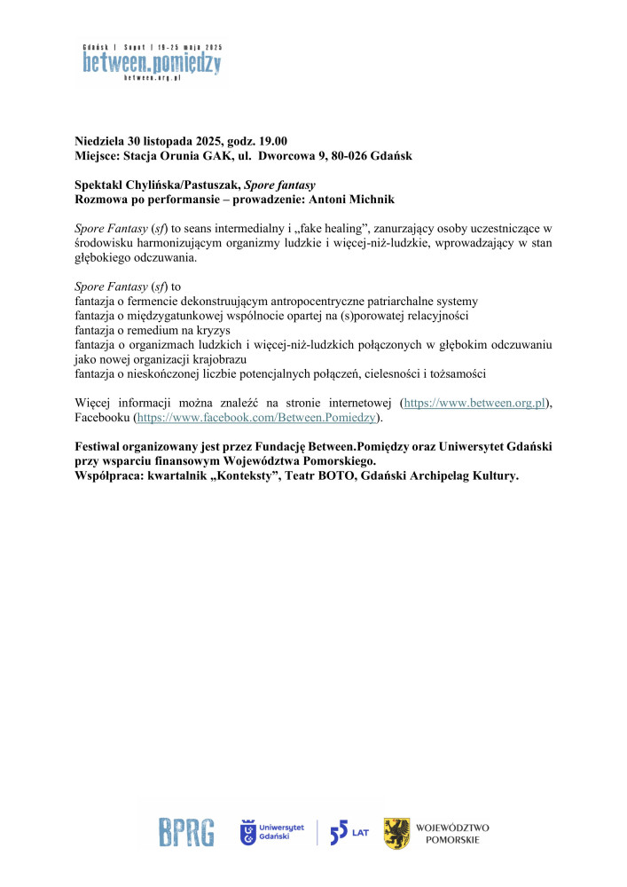 jesienna odsłona festiwalu Between.Pomiędzy 2025