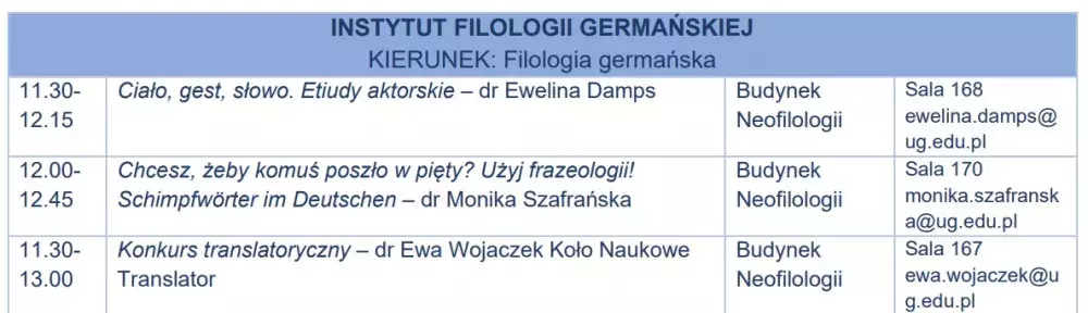 Program dni otwartych w IFG