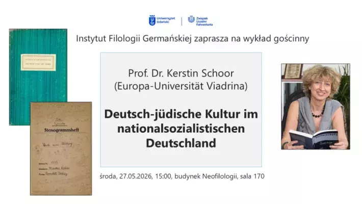 Wykład prof. dr Kerstin Schoor, 27.05.26 o godz. 15:00 w s. 170, Deutsch-jüdische Kultur im nationalsozialistischen Deutschland