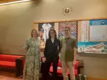 Wizyta w Narodowym Teatrze Kabuki. Prof. Goro Kimura, prof. Miłosława Borzyszkowska-Szewczyk, dr. hab. Eliza Szymańska