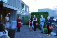 Katarzyna Wojan na spotkaniu z pisarką Katją Kettu w Ambasadzie Finlandii
