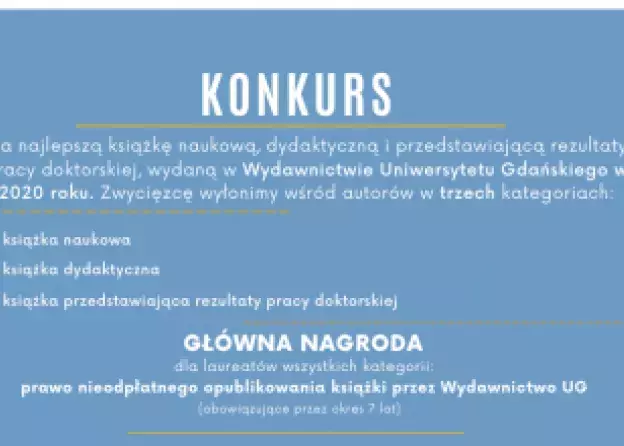 Konkurs na najlepszą książkę naukową, dydaktyczną i przedstawiającą rezultaty pracy doktorskiej,…