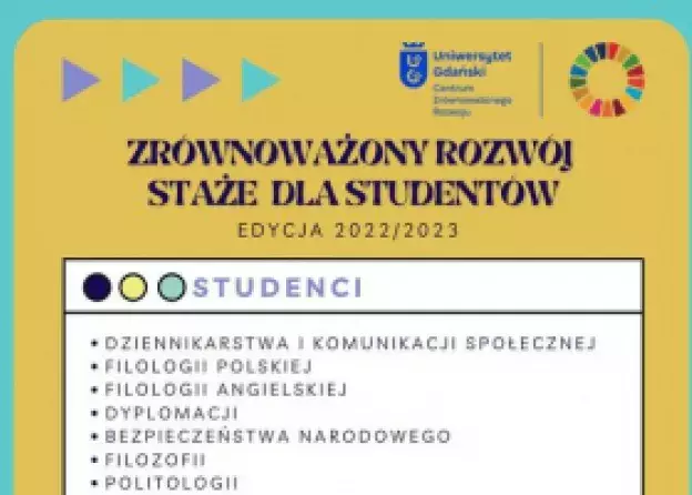 Staże dla studentów w Centrum Zrównoważonego Rozwoju UG