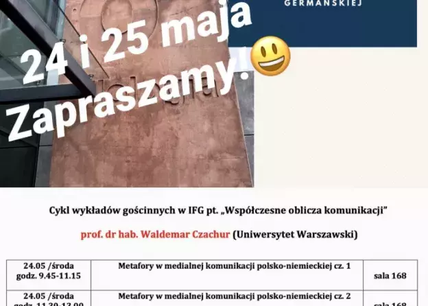 „Współczesne oblicza komunikacji” - cykl wykładów językoznawczych w Instytucie Filologii Germańskiej