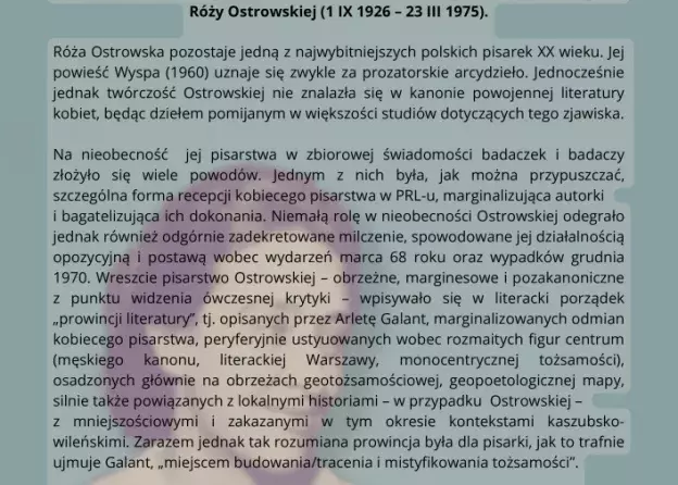 Nabór do kolejnego numeru "Jednak Książki" poświęconego Róży Ostrowskiej
