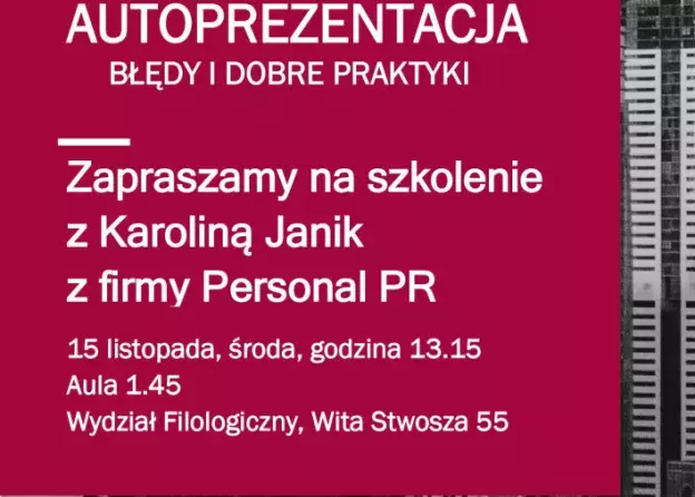 Szkolenie "Autoprezentacja i dobre praktyki" z Karoliną Janik właścicielką firmy Personal…