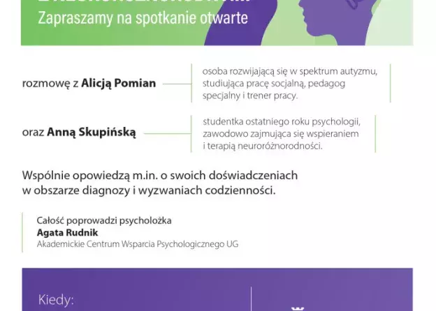 Centrum Wsparcia Psychologicznego UG zaprasza na spotkanie "O Neuroróżnorodności z…