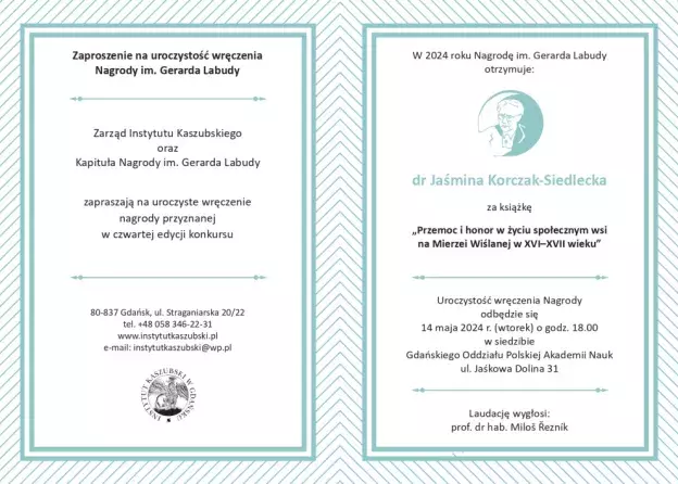Spotkanie z Laureatką Nagrody im. Gerarda Labudy dr. Jaśminą Korczak-Siedlecką