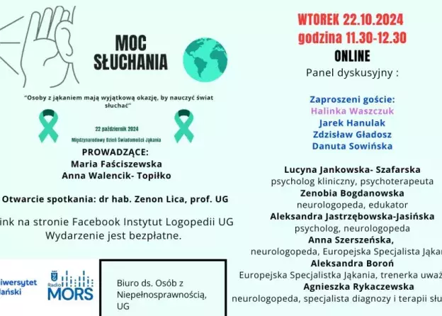 Międzynarodowy Dzień Świadomości Jąkania. "Moc słuchania" - panel dyskusyjny w Instytucie…