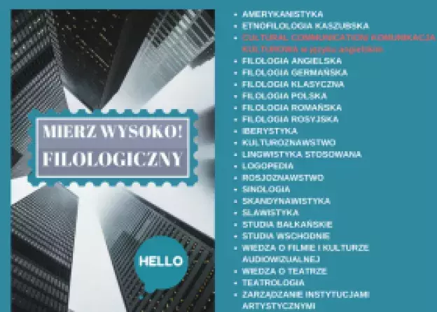 6 z 12 najbardziej popularnych kierunków na UG prowadzonych jest na Wydziale Filologicznym