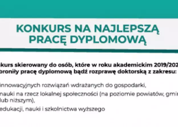 Konkurs na najlepszą pracę dyplomową